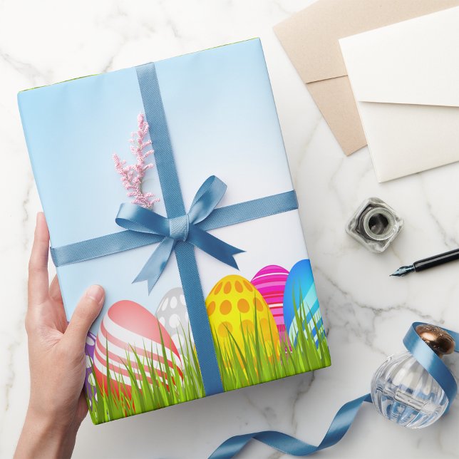 Ostereier in Graswaschpapier Geschenkpapier (Von Creator hochgeladen)