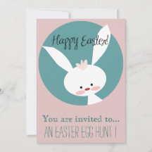 Ostereier Jagd Ostern Party Cartoon Rosa Hase