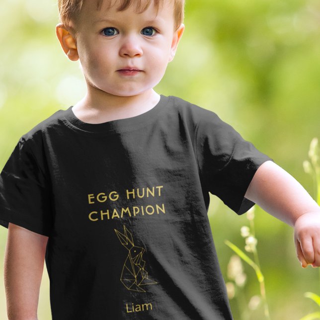 Ostereier Jagd Personalisiert Niedlich Schwarzes B Baby T-shirt (Von Creator hochgeladen)