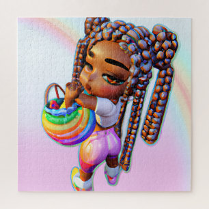 Ostereier Jagd Schwarzes Girl Magic Melanin Girls Puzzle