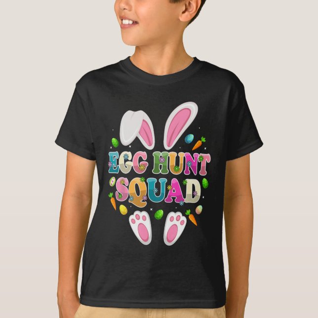 Ostereier-Jagd-Trupp Hase Frohen Ostertag  T-Shirt (Vorderseite)