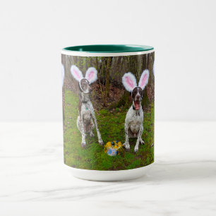 Ostereier Jagd und Party Hunde Zwei Tone Tasse