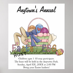 Ostereier Jagen Ankündigung Werbeplakat Poster