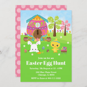 Ostereier Jagen Party Bunny and Chick Einladung