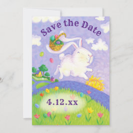 Ostereier jagen Save the Date Bunny Rabbit Einladu