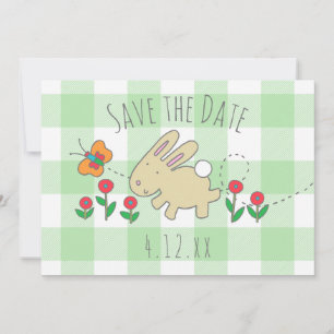 Ostereier jagen Save the Date Bunny Rabbit Einladu