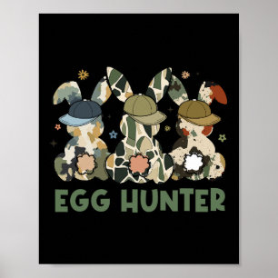 Ostereier-Jäger-Hase mit rückwärts gerichteter Müt Poster