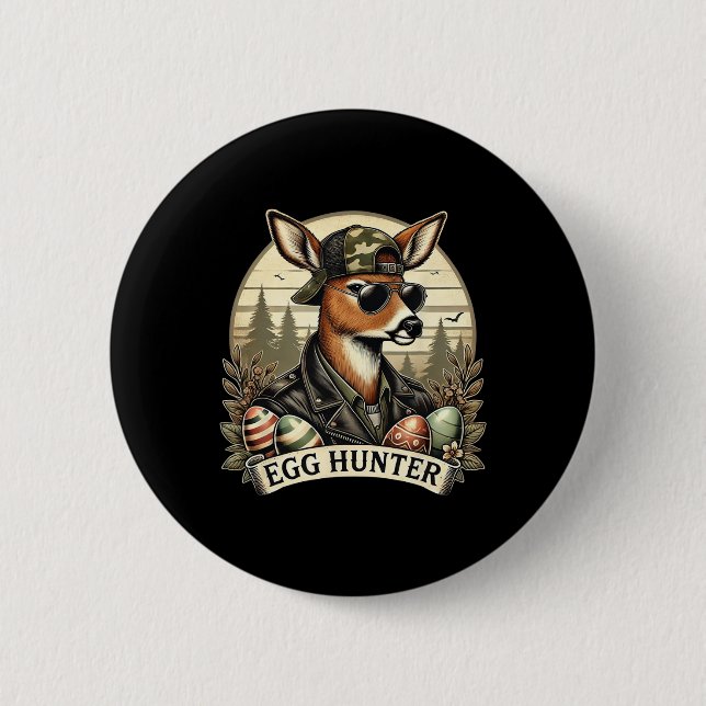 Ostereier-Jäger Hirsch Bock Rückwärts Mütze Hirsch Button (Vorderseite)