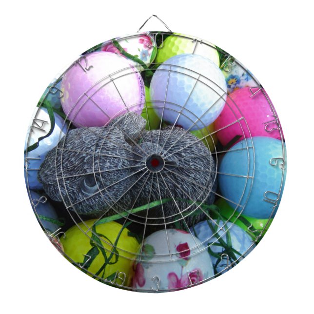 Ostereier, Kaninchengolfbälle Dartscheibe (vorne)