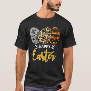 Ostereier Kariert Leopard Christlich Holiday Pasch T-Shirt