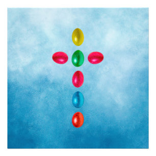 Ostereier kreuzen fotodruck