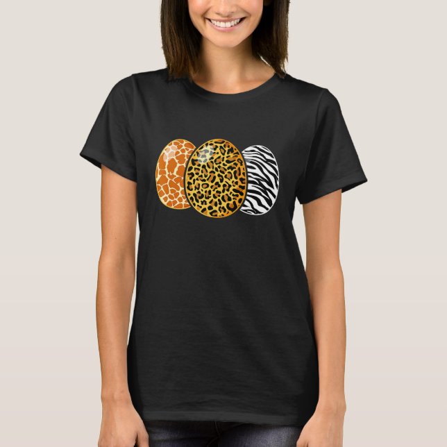 Ostereier Leopard Zebra Giraffe Kostüme T-Shirt (Vorderseite)