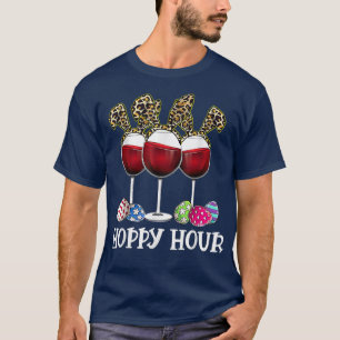 Ostereier Leoppard Sonniger Wein Trinken T-Shirt