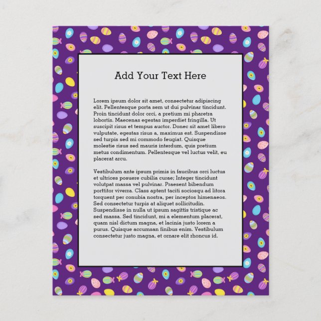 Ostereier Lila Hintergrund Art Muster Flyer (Vorne)