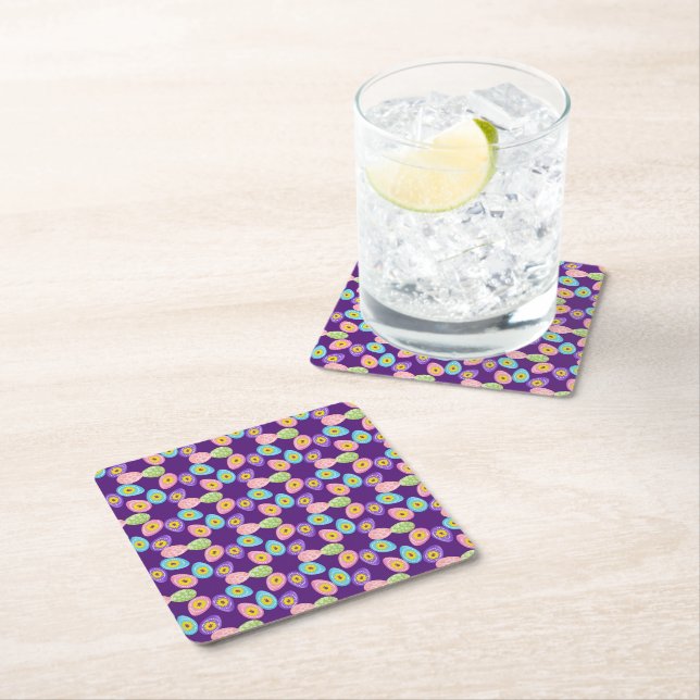 Ostereier Lover Spring Pattern Rechteckiger Pappuntersetzer (Vor Ort)
