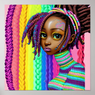Ostereier Melanin Black Girl Magic Spring Rainbow Poster