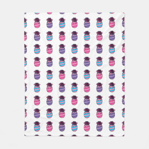 Ostereier mit Blume und Band Fleecedecke