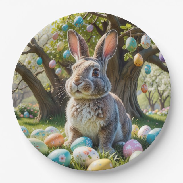 Ostereier mit sonniger Haut Pappteller (Vorderseite)