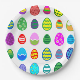 Ostereier Muster Pappteller