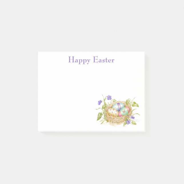 Ostereier: Nest nach dem Ausscheiden Post-it Klebezettel (Vorderseite)