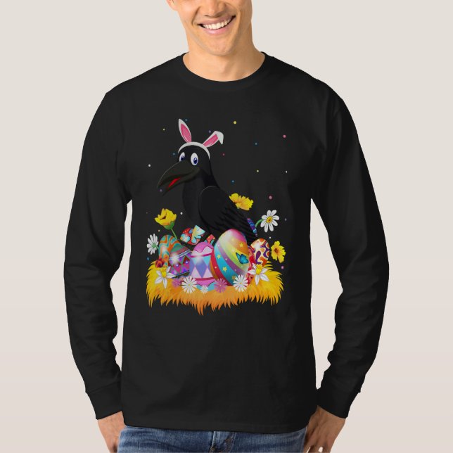 Ostereier Niedlich Crow Ostersonntag T-Shirt (Vorderseite)