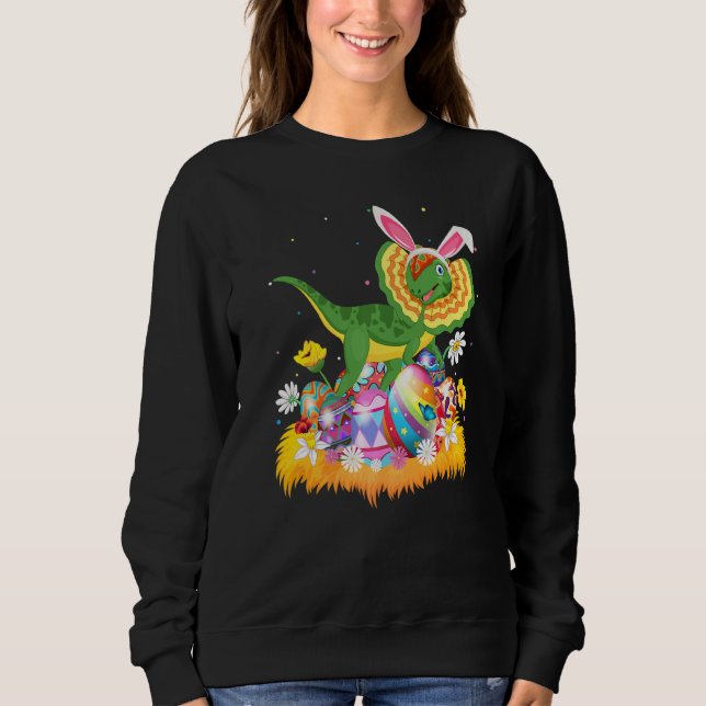 Ostereier Niedlich Dilophosaurus Dinosaurier Oster Sweatshirt (Vorderseite)