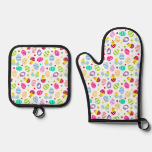 Ostereier Ofenhandschuh & Topflappen-Set