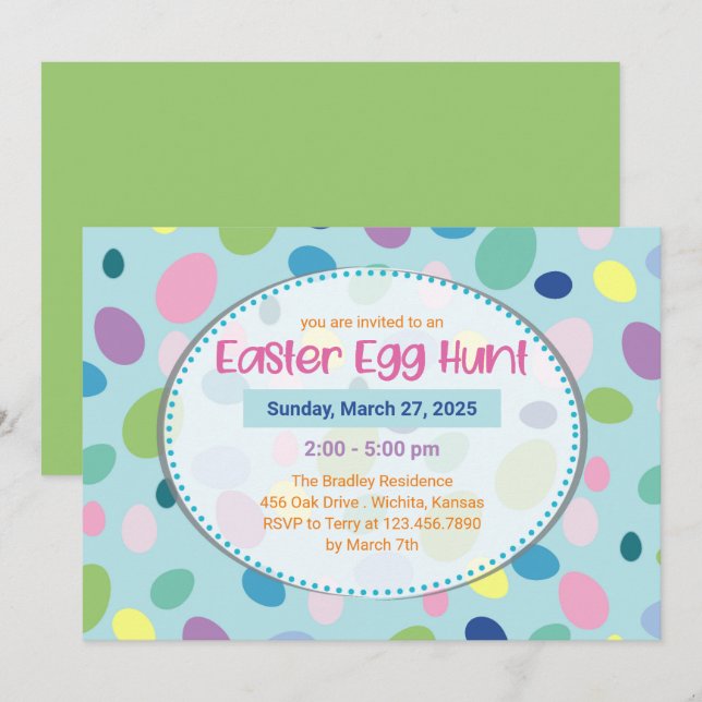 Ostereier - Ostereier - Party Einladungen (Vorne/Hinten)