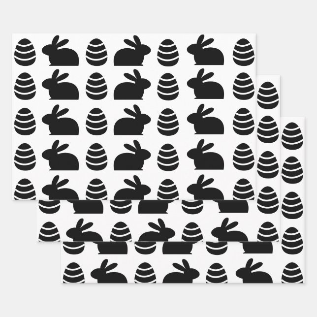 Ostereier Ostern Bunny Happy Ostermuster Geschenkpapier Set (Set)