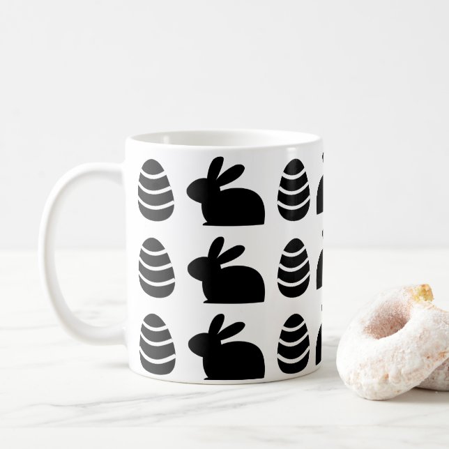 Ostereier Ostern Bunny Happy Ostermuster Kaffeetasse (Mit Donut)