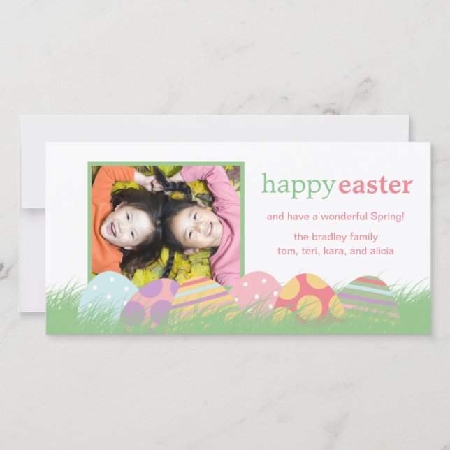 Ostereier Ostern Foto Grußkarten Feiertagskarte (Vorderseite)