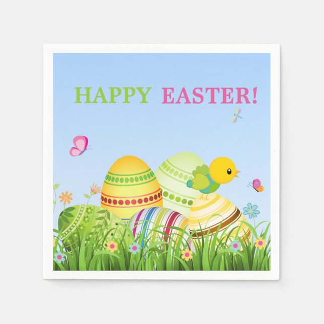 Ostereier Osterpapier Napkins Serviette (Vorderseite)