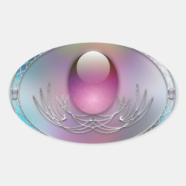 Ostereier Ovaler Aufkleber (Vorderseite)