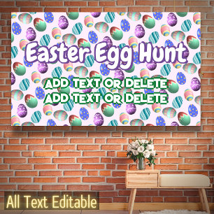 Ostereier Party Ei Jagd Bunte Ostereier Rosa Banner