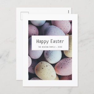 Ostereier Pastel Happy Oaster Familie Feiertagspostkarte