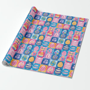 Ostereier Patchwork: Farbenfrohe Feiertage Kunst, Geschenkpapier