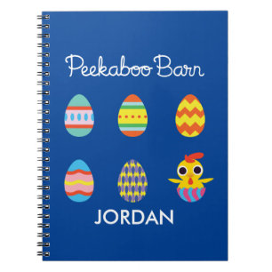 Ostereier Peekaboo-Scheunen-Ostern   Notizblock