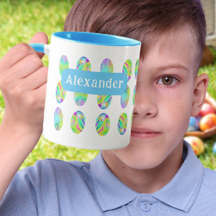 Ostereier personalisierter Name Blau Tasse