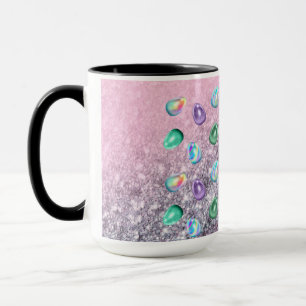 Ostereier Rosa Lila Gefärbte Krawatte Glitzer Glam Tasse