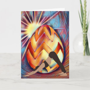 Ostereier Sonnenschein, Yoga Girl Happy Birthday Karte