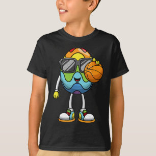 Ostereier spielen Bysketbyll Sportjunge Männer Kin T-Shirt