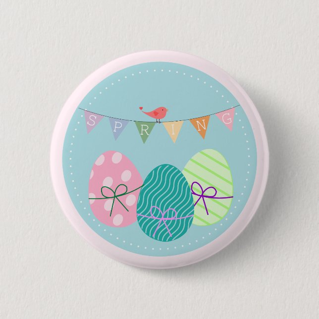 Ostereier Springtime Lavendel Blush Button (Vorderseite)