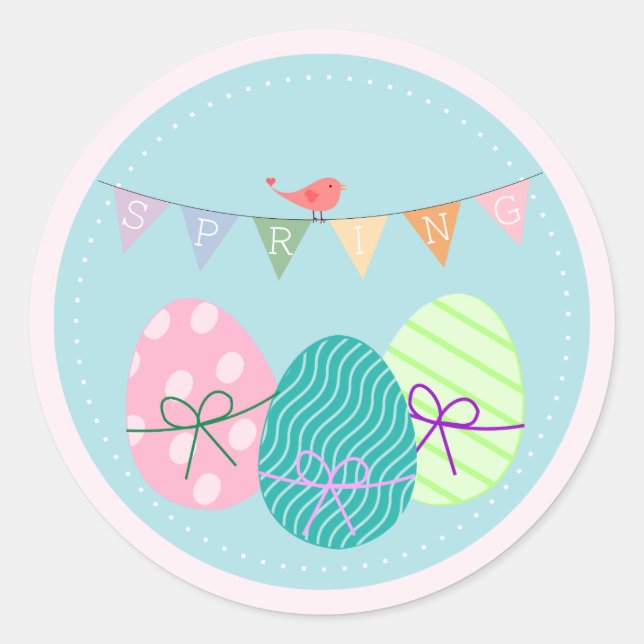 Ostereier Springtime Lavendel Grosser Runder Aufkleber (Vorderseite)
