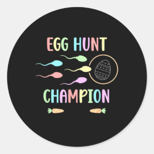 Ostereier-Such-Champion Herren Ostern Schwangersch Runder Aufkleber