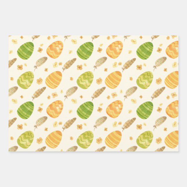 Ostereier-Umschlagpapier - festlich Geschenkpapier Set (Vorderseite)