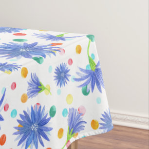 Ostereier und Blume in Blau Tischdecke
