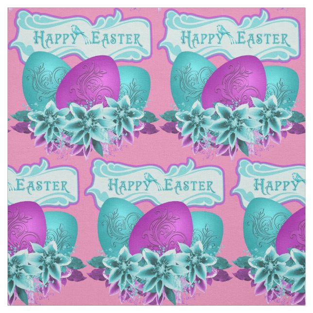 Ostereier und Blume zu Ostern 4,5" Stoff (Muster)