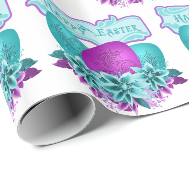 Ostereier und Blume zu Ostern Geschenkpapier (Rolleneckpunkt)