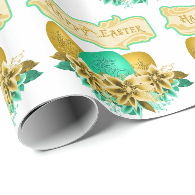 Ostereier und Blume zu Ostern Geschenkpapier (Rolleneckpunkt)