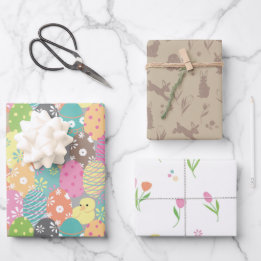 Ostereier und -bunnies, Frühlingstulips Geschenkpapier Set